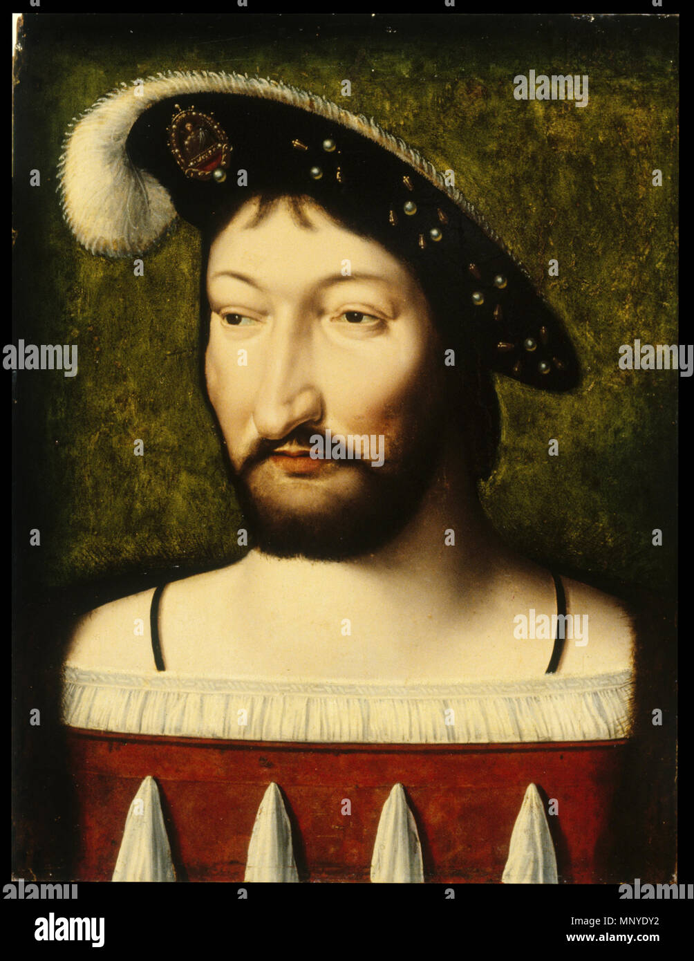 Workshop of Joos van Cleve (Netherlandish, 16th century). 'Portrait of Francis I, King of France,' ca. 1525-1530. oil on wood. Walters Art Museum (37.412): Acquired by Henry Walters with the Massarenti Collection, 1902. 37.412 1273 Workshop of Joos van Cleve - Portrait of Francis I, King of France - Walters 37412 Stock Photo