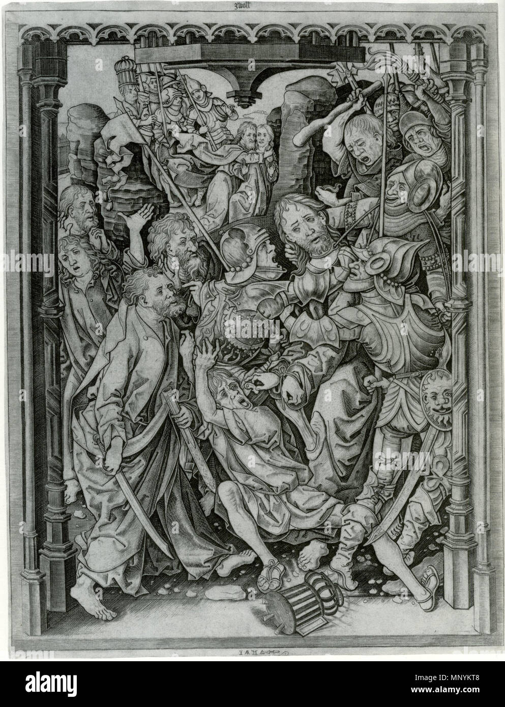 English: The Betrayal of Christ   circa 1485.   869 Master IAM Betrayal Stock Photo
