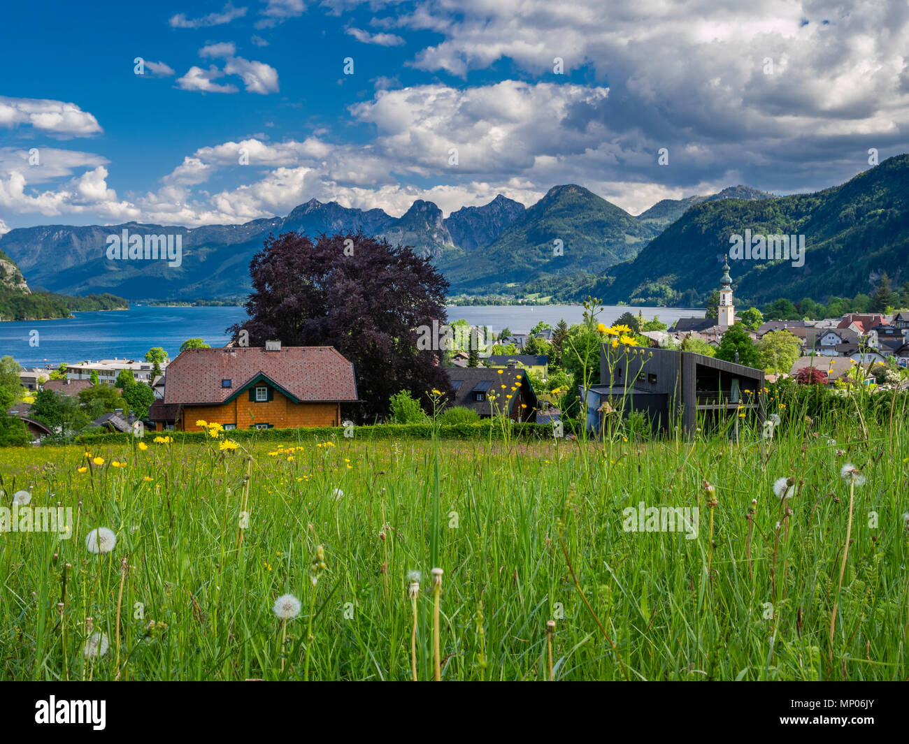 St. Gilgen on Lake Wolfgang, Salzkammergut, Salzburg, Austria Stock Photo