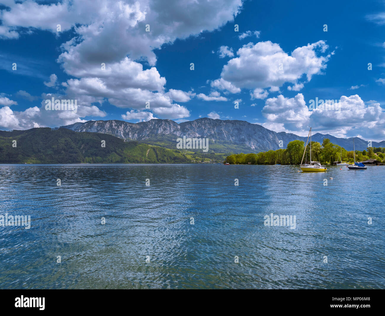 Mondsee near Oberburgau in Salzkammergut, Salzburger Land, Austria, Europe Stock Photo