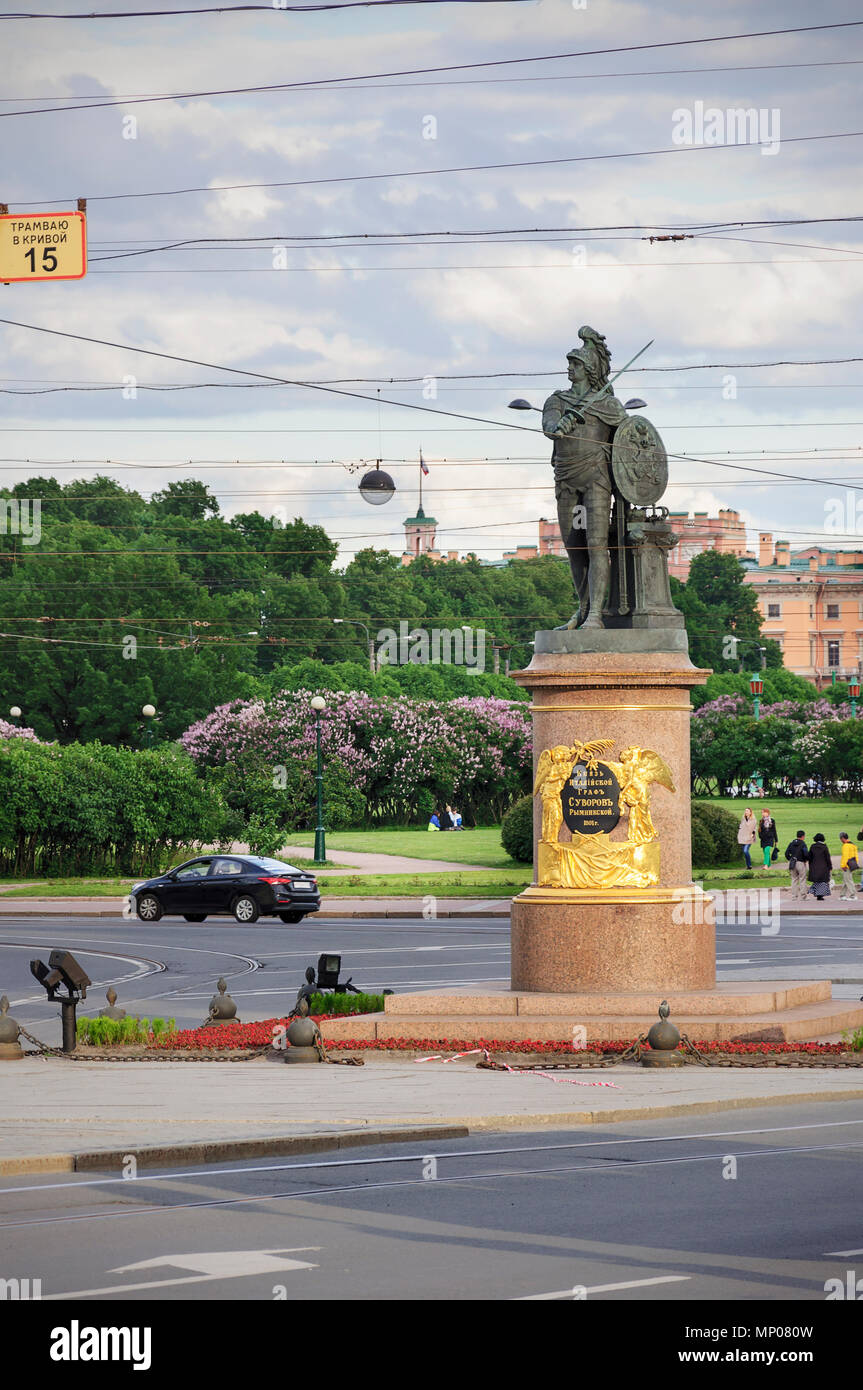 Monument to Alexander Suvorov in St Petersburg, Russia Stock Photo