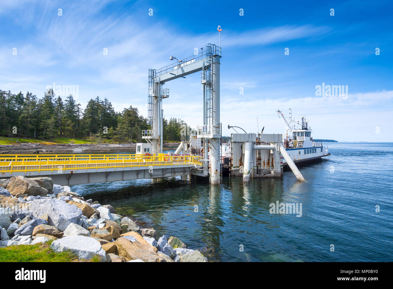 Ferry terminal, Hornby Island, BC, Canada. Stock Photo