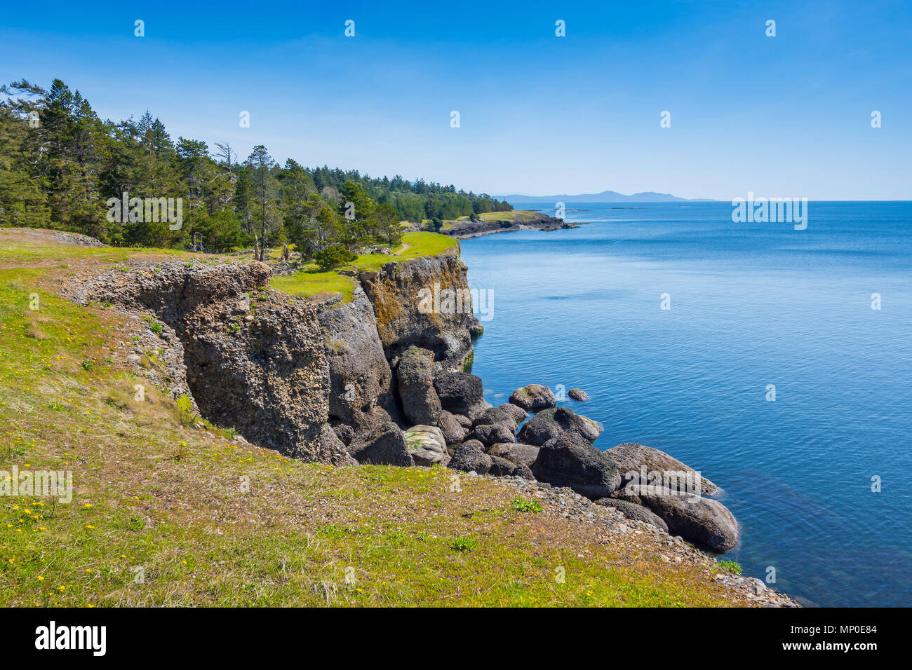 Rocky coastline, Helliwell Provincial Park, Hornby Island, BC, Canada