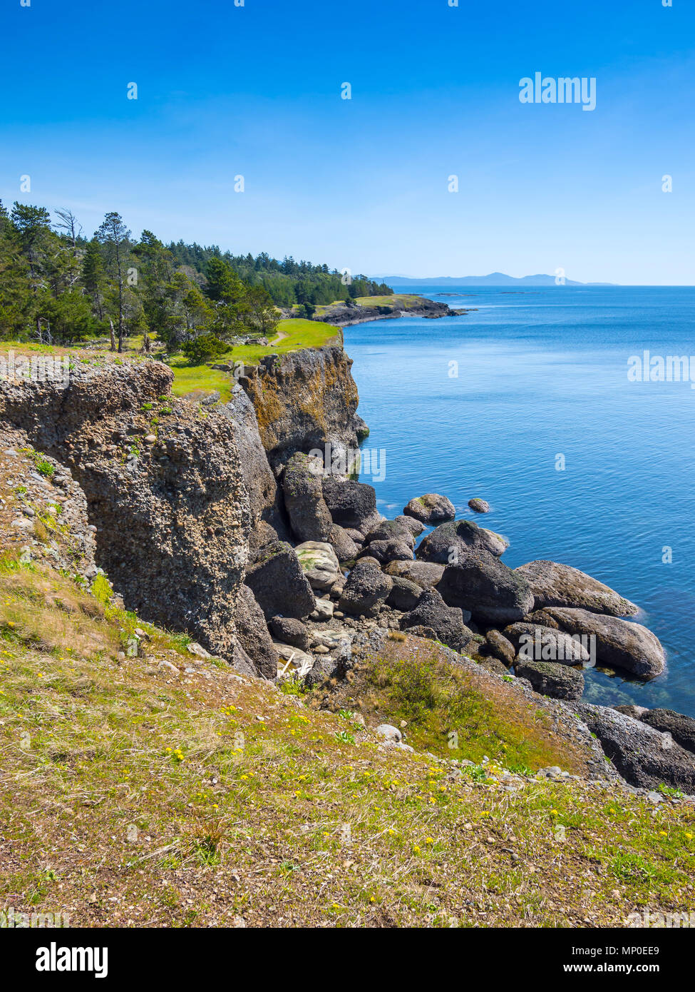 Rocky coastline, Helliwell Provincial Park, Hornby Island, BC, Canada