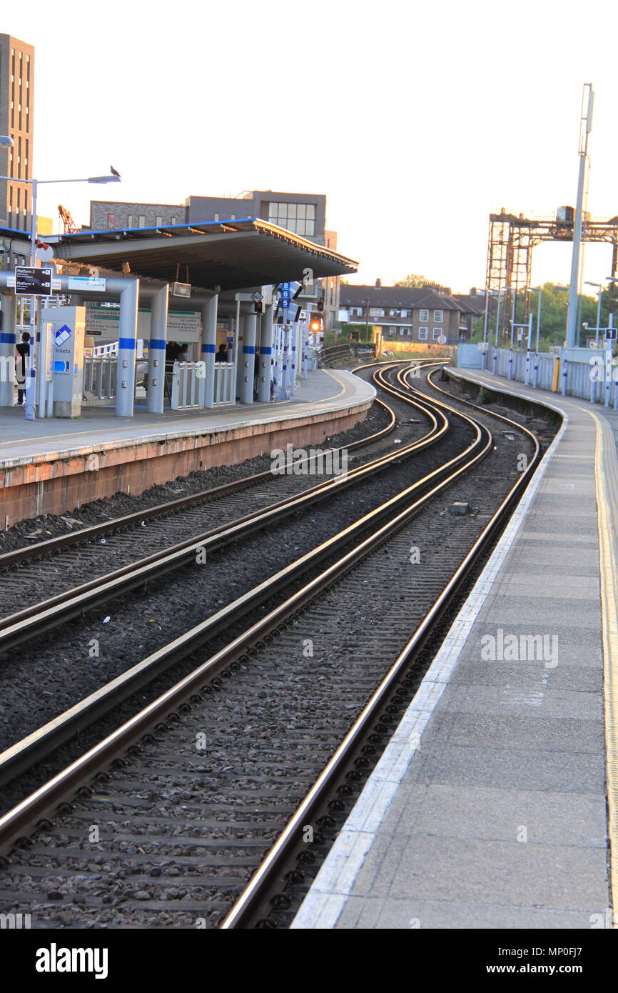 Waiting for the overground train from London on a sunny evening at