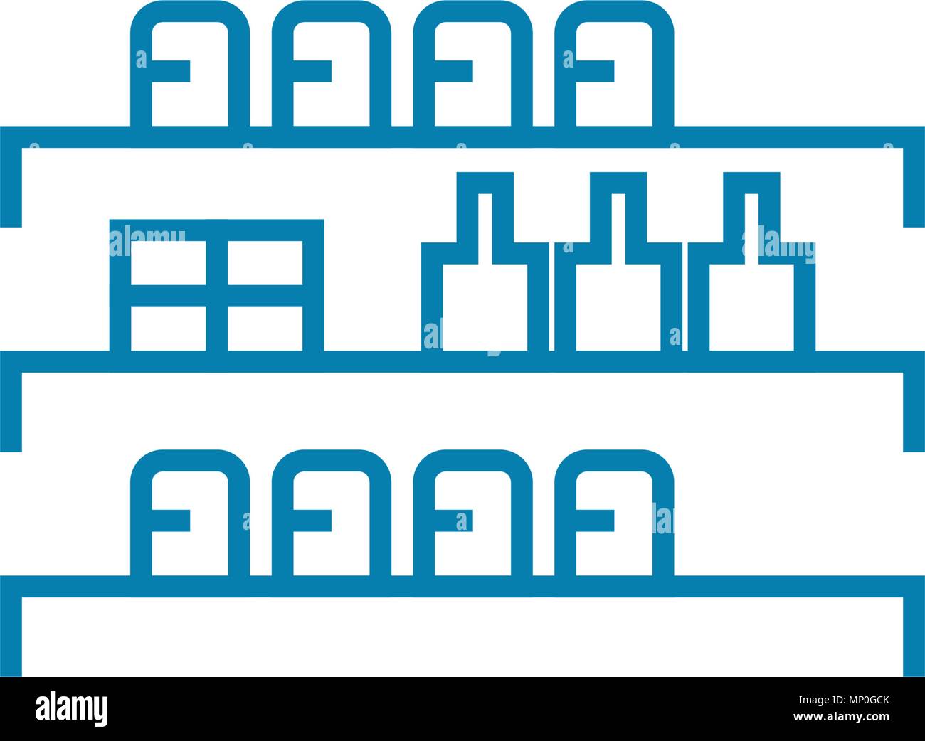 Assortment of goods linear icon concept. Assortment of goods line