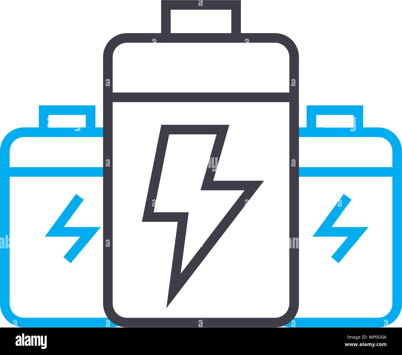 Battery packs linear icon concept. Battery packs line vector sign, symbol, illustration Stock