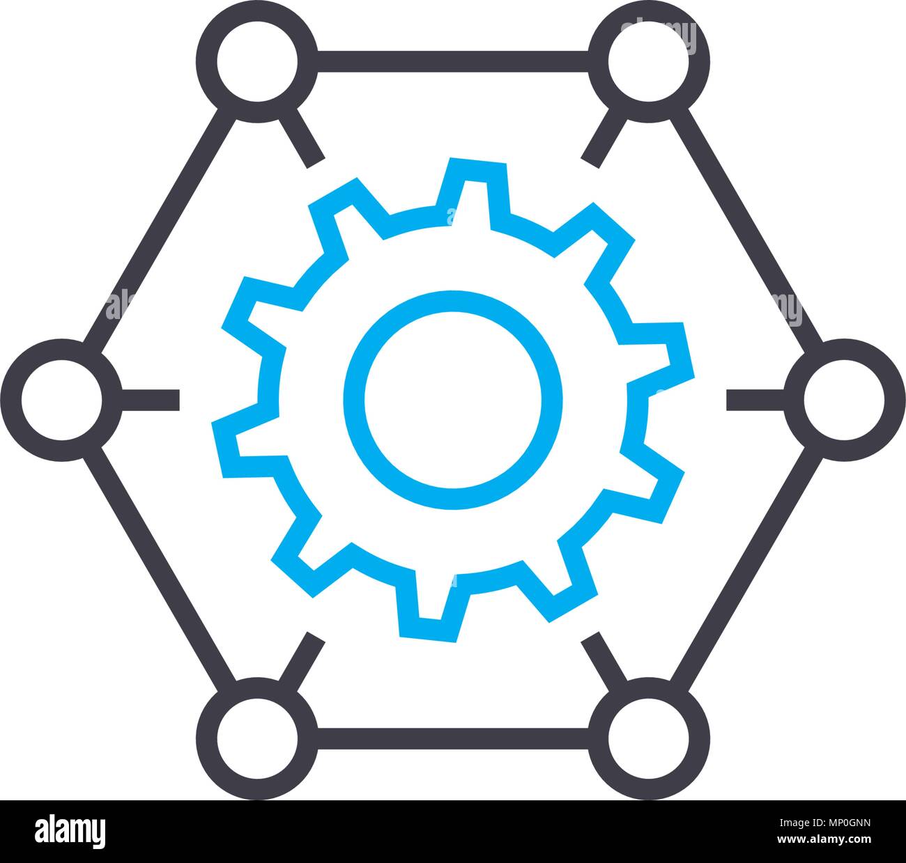 Business conception linear icon concept. Business conception line ...
