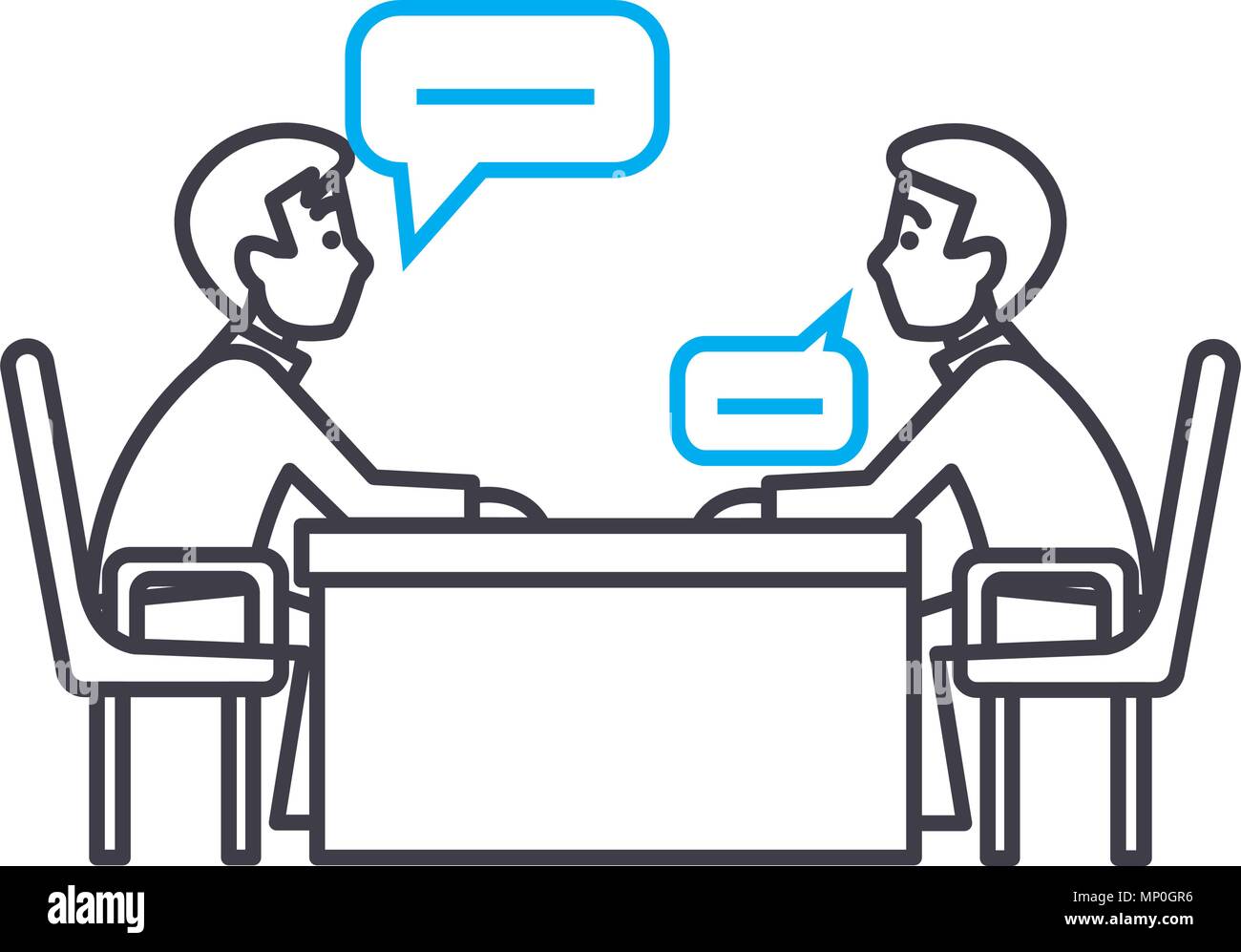 Business negotiations linear icon concept. Business negotiations line
