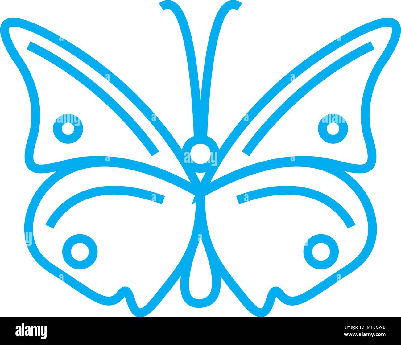 Butterfly linear icon concept. Butterfly line vector sign, symbol ...