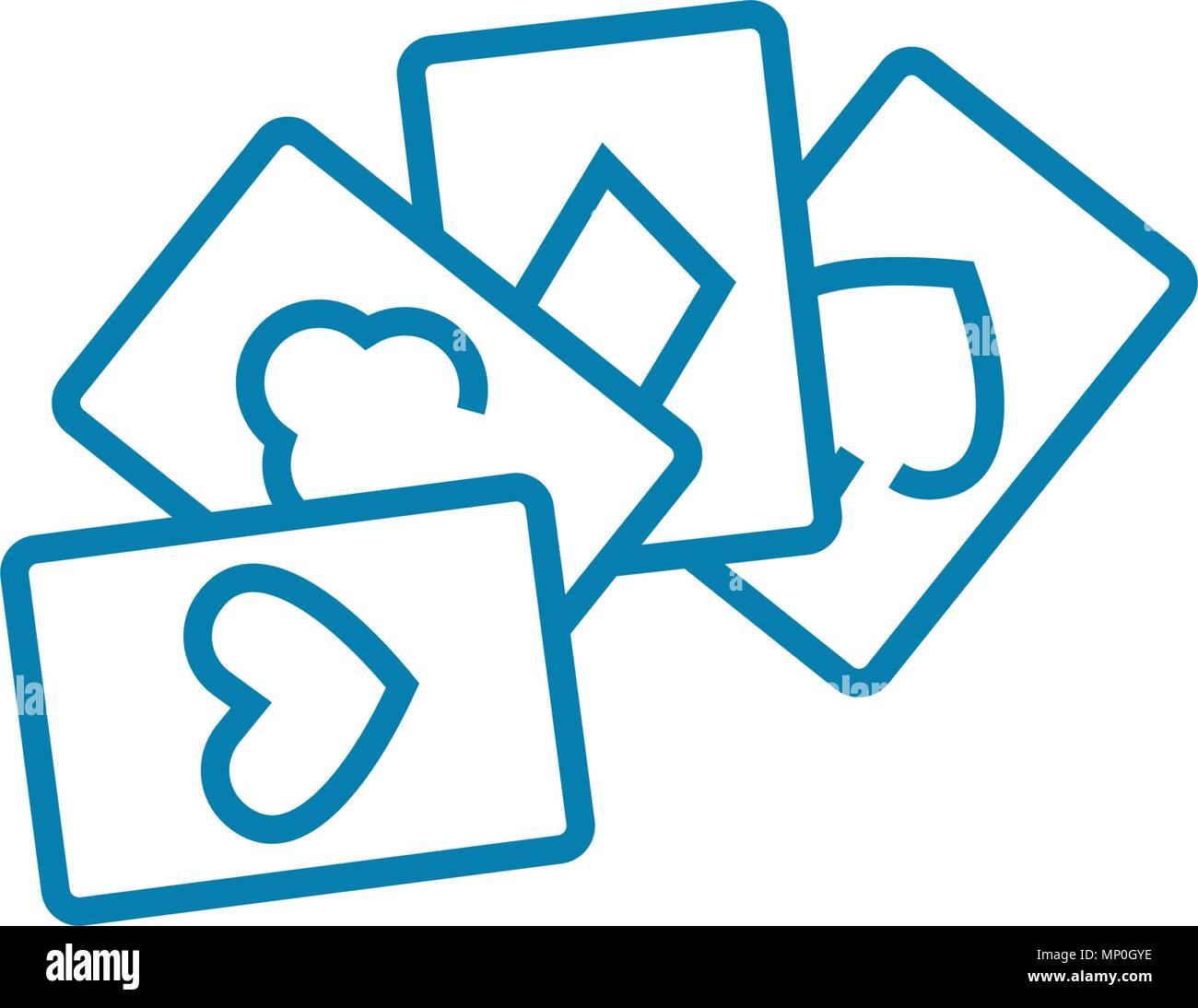 Card games linear icon concept. Card games line vector sign, symbol ...