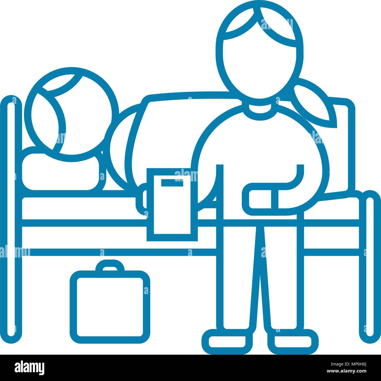 Care of the patient linear icon concept. Care of the patient line