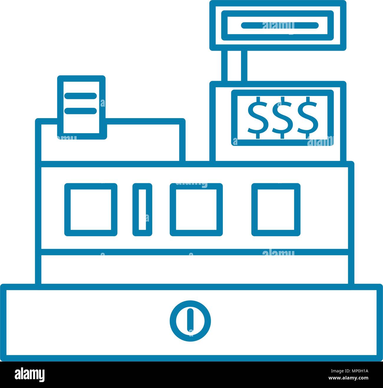 Cash desk linear icon concept. Cash desk line vector sign, symbol, illustration Stock Vector