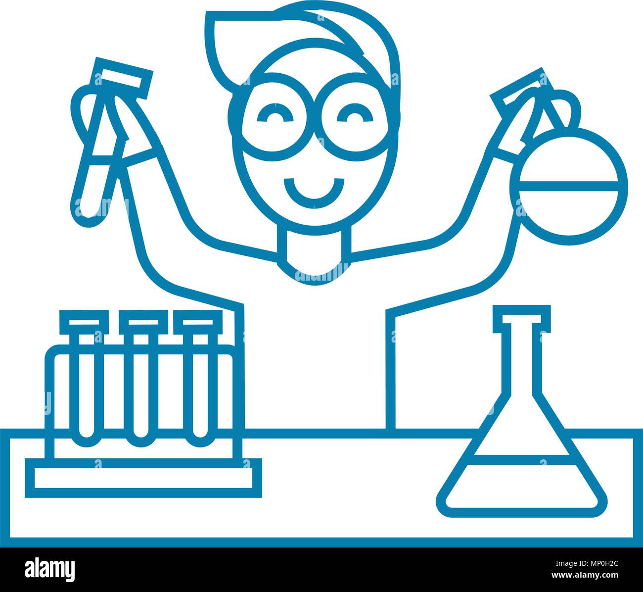 Chemical lab linear icon concept. Chemical lab line vector sign, symbol