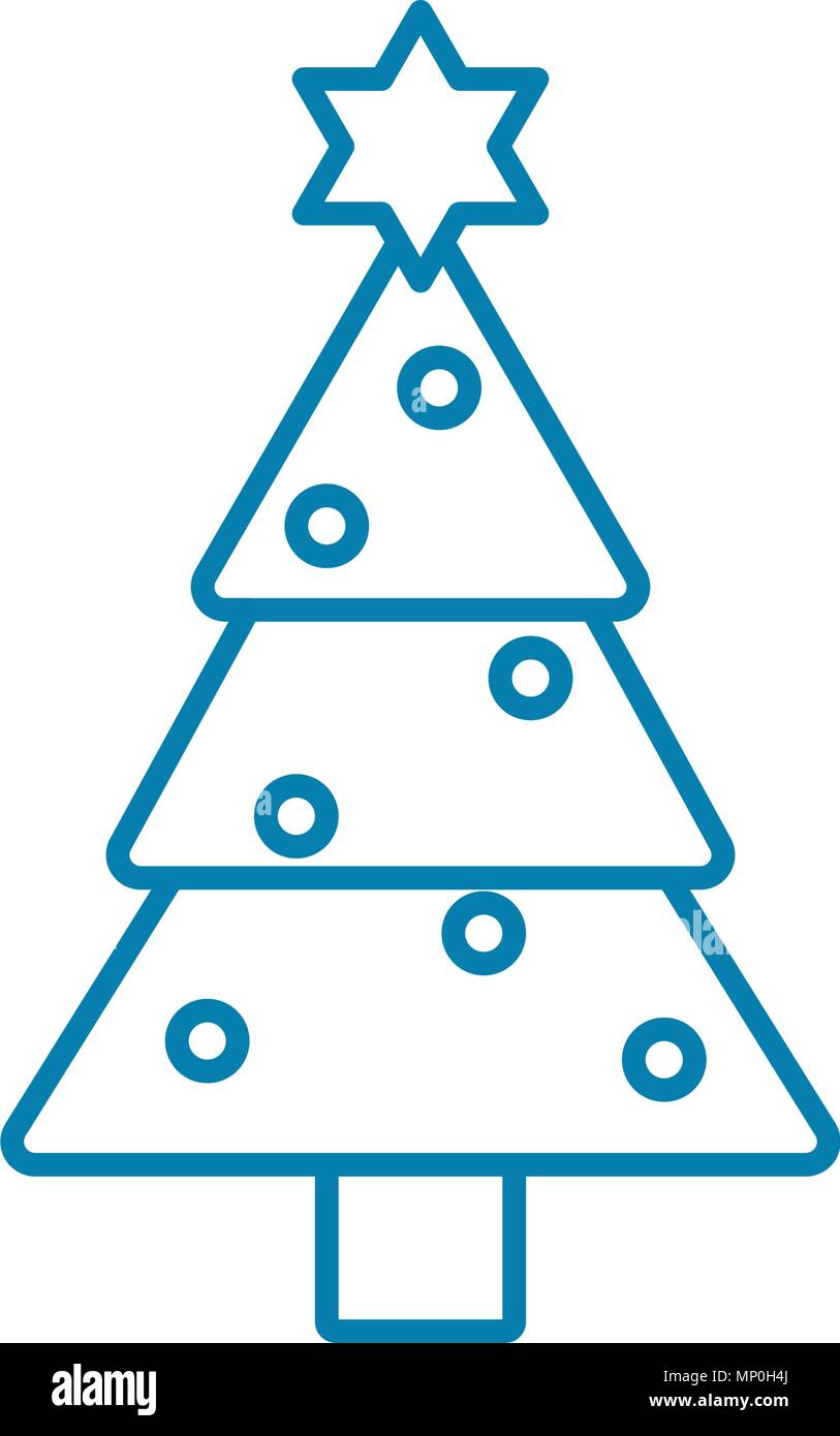 Christmas tree linear icon concept. Christmas tree line vector sign ...