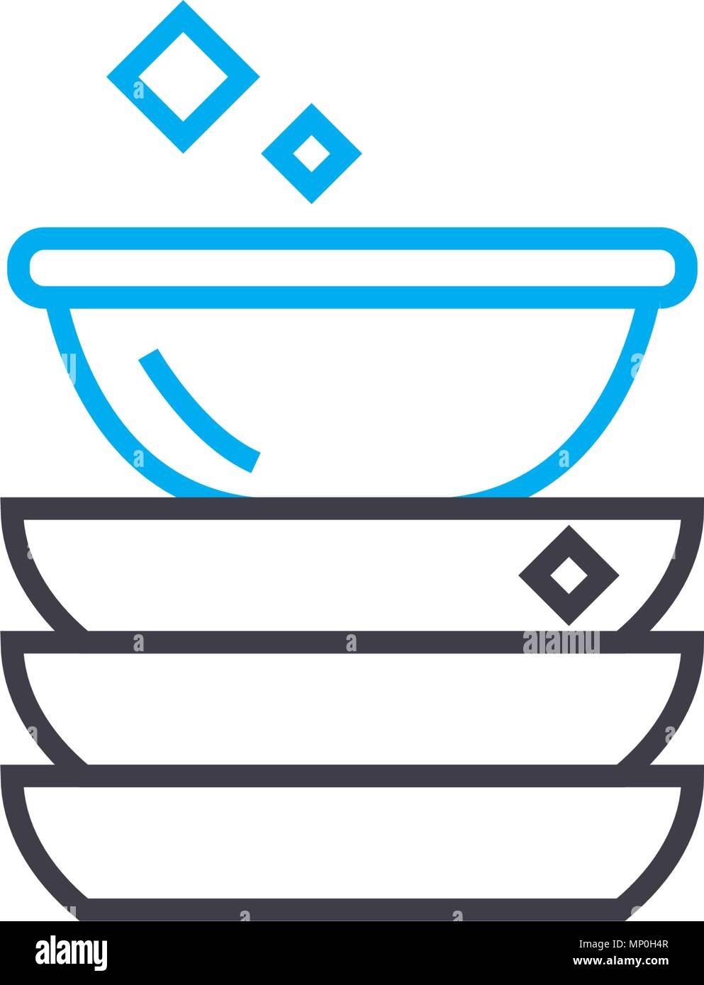 Clean dishes linear icon concept. Clean dishes line vector sign, symbol