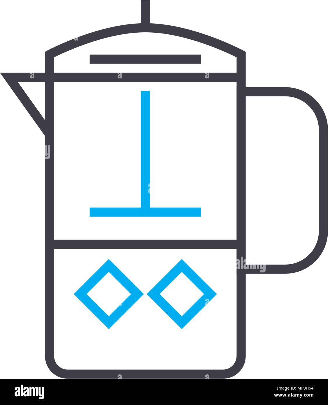 Coffee pot linear icon concept. Coffee pot line vector sign, symbol
