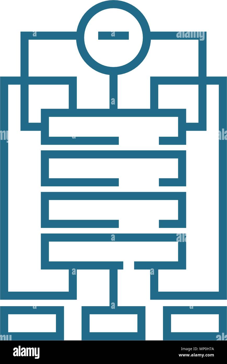 Company structure linear icon concept. Company structure line vector