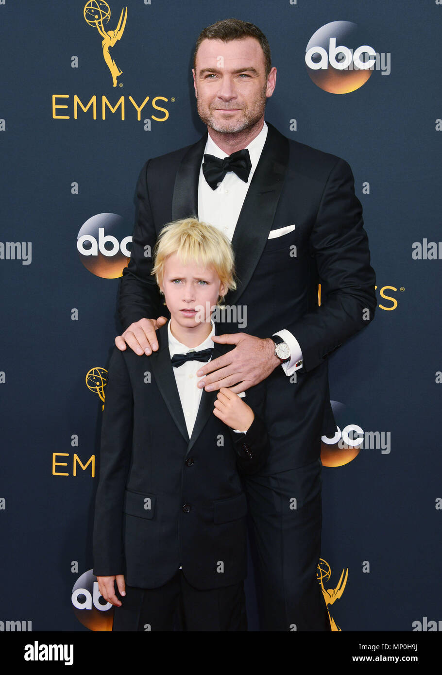Liev Schreiber, Alexander Schreiber 072 at the 68th Emmy Awards 2016 at the Microsoft Theatre in Los Angeles. September 18, 2016.Liev Schreiber, Alexander Schreiber 072 ------------- Red Carpet Event, Vertical, USA, Film Industry, Celebrities,  Photography, Bestof, Arts Culture and Entertainment, Topix Celebrities fashion /  Vertical, Best of, Event in Hollywood Life - California,  Red Carpet and backstage, USA, Film Industry, Celebrities,  movie celebrities, TV celebrities, Music celebrities, Photography, Bestof, Arts Culture and Entertainment,  Topix, vertical,  family from from the year , 2 Stock Photo