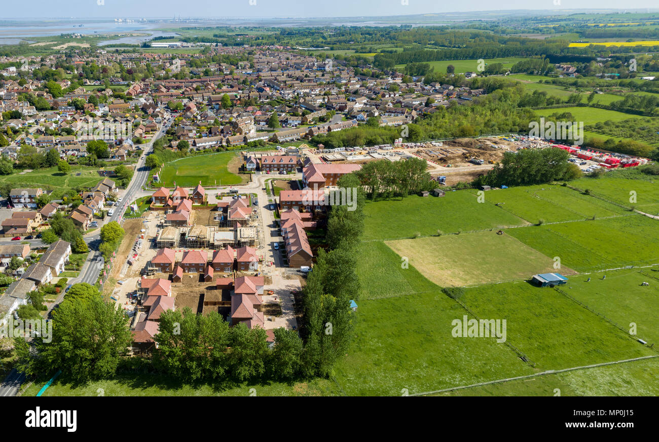 Aerial views of Redrow Homes development Manor Park, located in