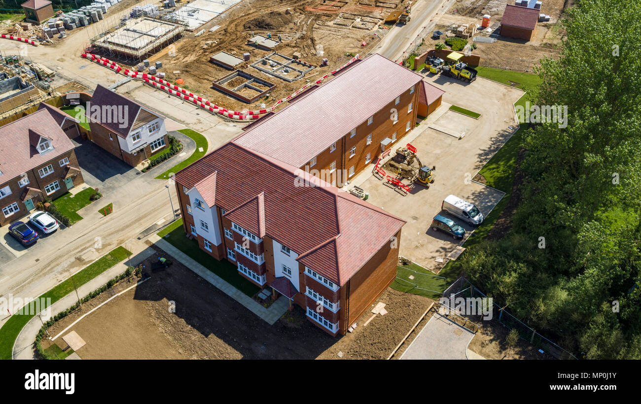 Aerial views of Redrow Homes development Manor Park, located in