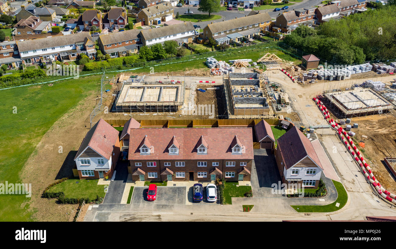 Aerial views of Redrow Homes development Manor Park, located in