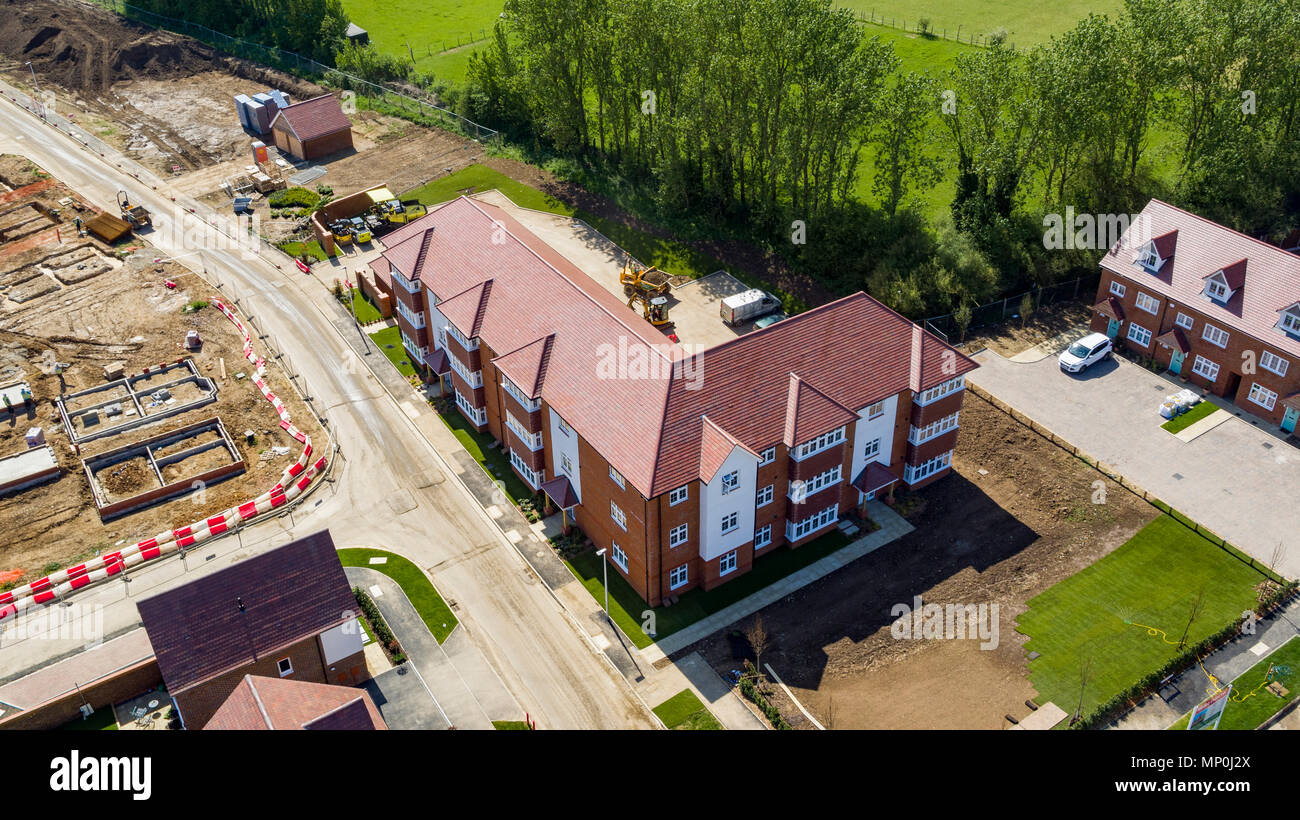 Aerial views of Redrow Homes development Manor Park, located in