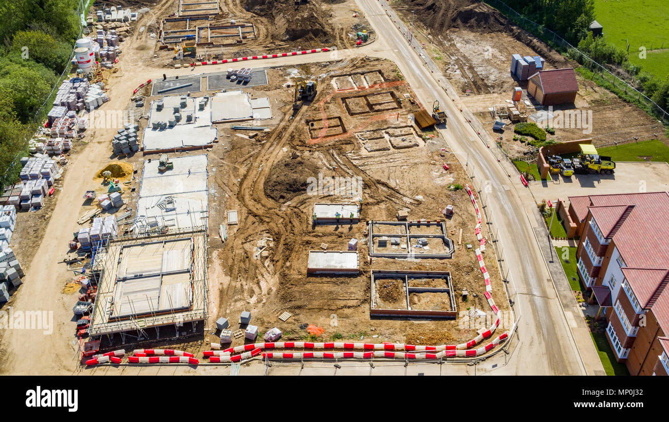 Aerial views of Redrow Homes development Manor Park, located in