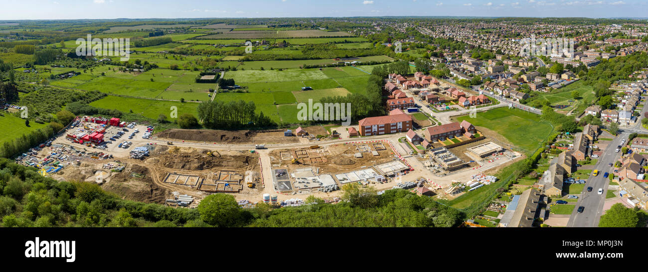 Aerial views of Redrow Homes development Manor Park, located in