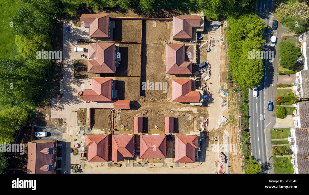 Aerial views of Redrow Homes development Manor Park, located in