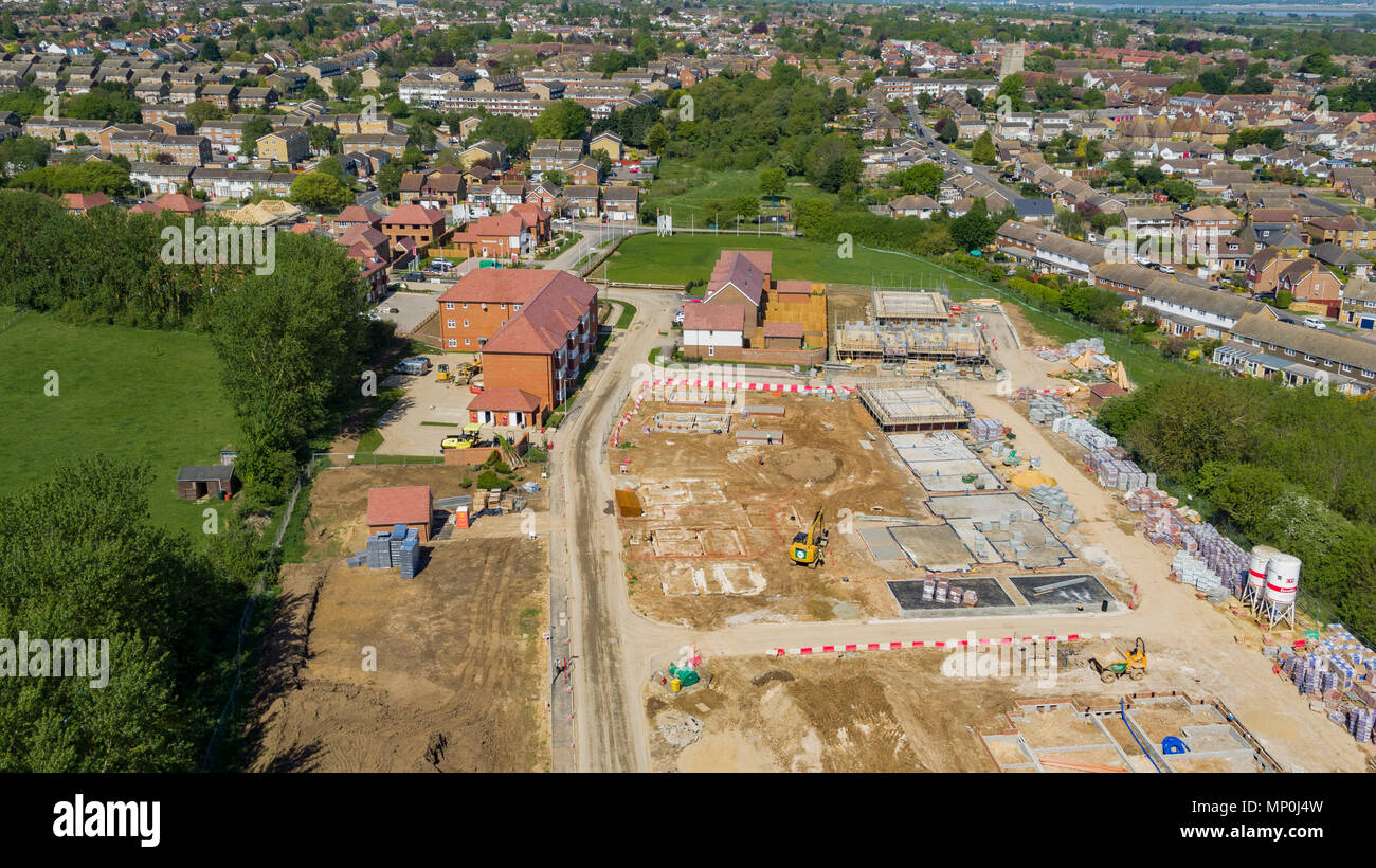 Aerial views of Redrow Homes development Manor Park, located in