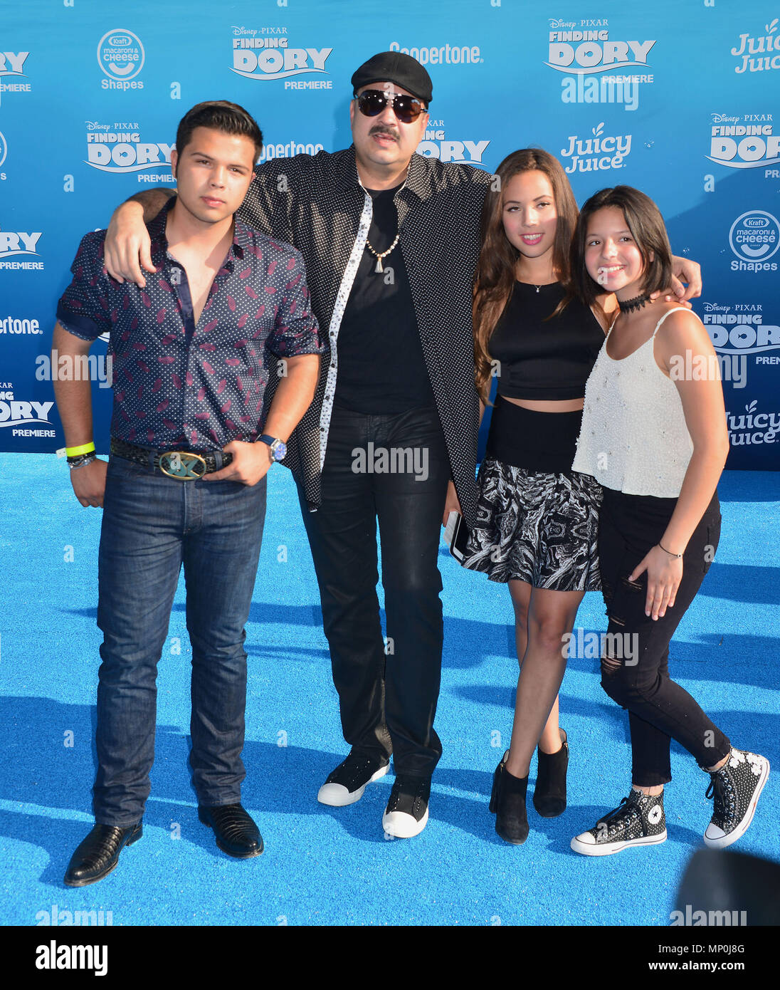 Pepe Aguilar and family   at the Finding Dory Premiere at the El Capitan Theatre in Los Angeles. June 7, 2016.Pepe Aguilar and family   ------------- Red Carpet Event, Vertical, USA, Film Industry, Celebrities,  Photography, Bestof, Arts Culture and Entertainment, Topix Celebrities fashion /  Vertical, Best of, Event in Hollywood Life - California,  Red Carpet and backstage, USA, Film Industry, Celebrities,  movie celebrities, TV celebrities, Music celebrities, Photography, Bestof, Arts Culture and Entertainment,  Topix, vertical,  family from from the year , 2016, inquiry tsuni@Gamma-USA.com  Stock Photo