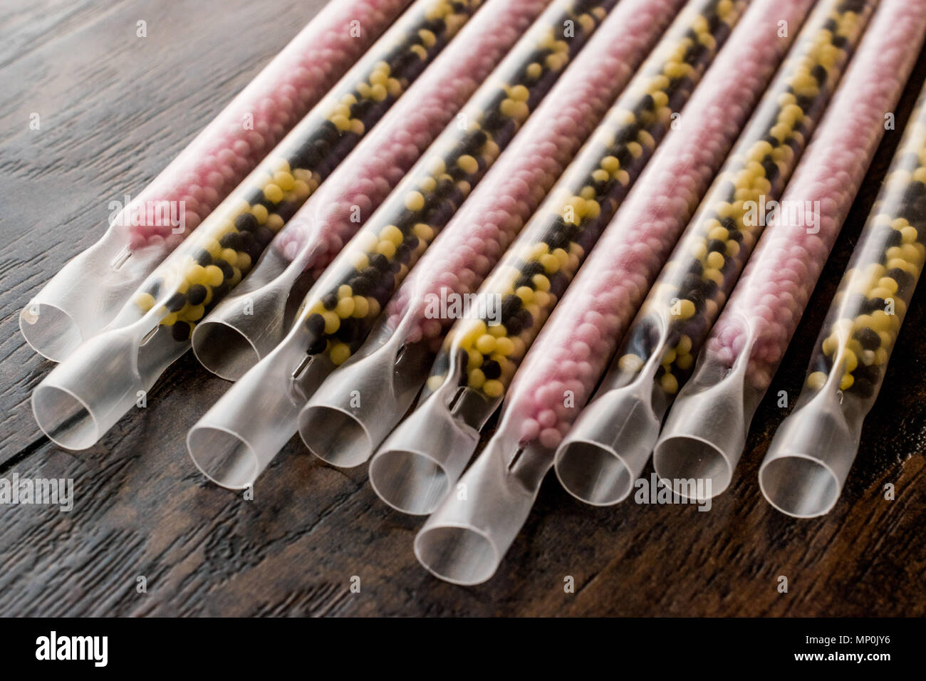 Milk Straw with Flavor Beads Encourage Milk Drinking for Children. Food  Concept Stock Photo - Alamy