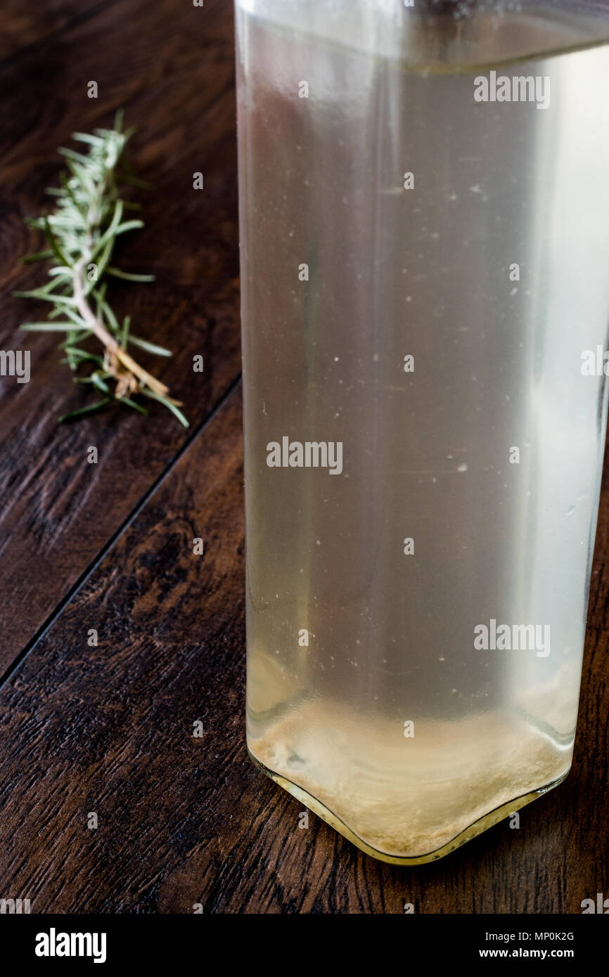 White Vinegar in bottle with rosemary. Organic Food Stock Photo Alamy