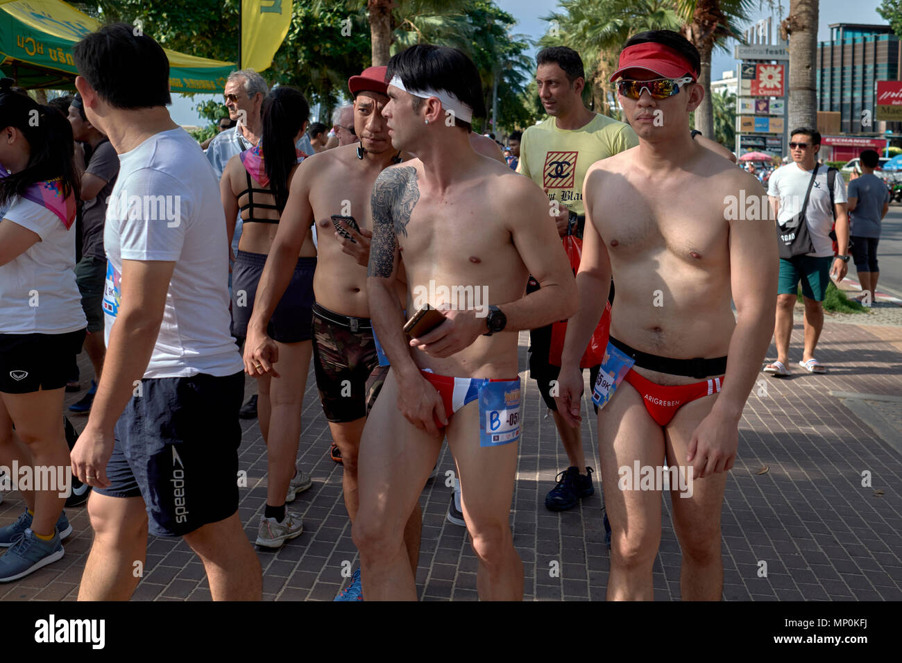 Fun Run and colourful female competitors, Pattaya, Thailand, 2018