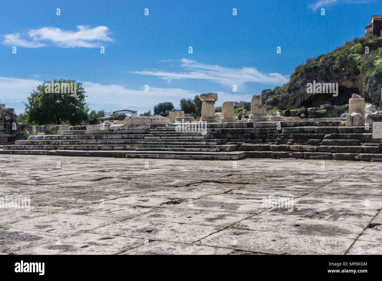 Archaeological site of Eleusis (Eleusina). The Greater Propylaia, the main entrance to the Sanctuary in Roman period Stock Photo