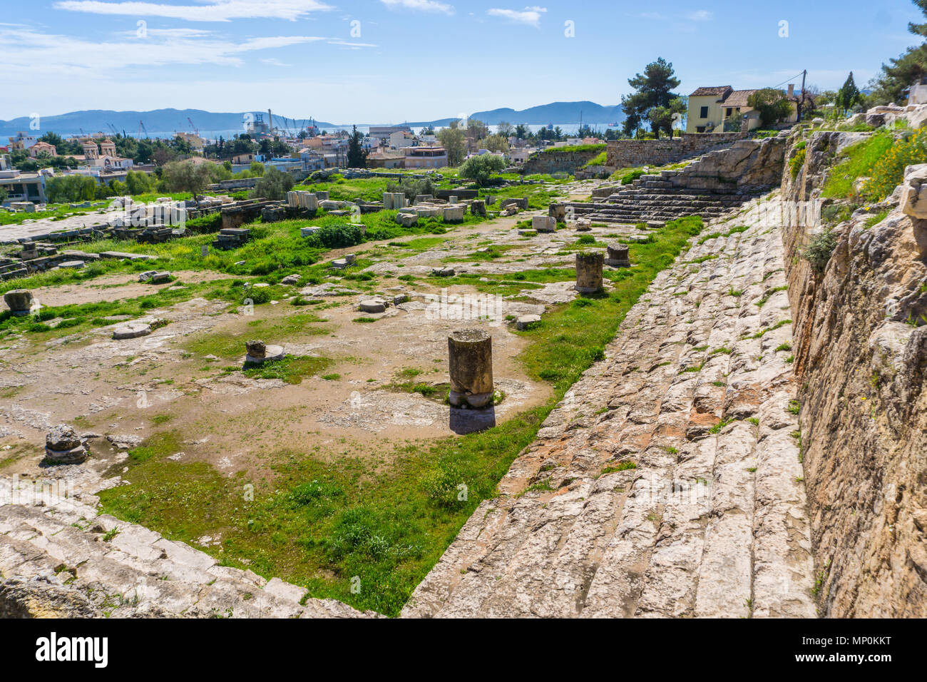Archaeological site of Eleusis. The Telesterion was the initiation Hall and Temple for the Eleusinian Mysteries. It was built as a home for Demeter Stock Photo