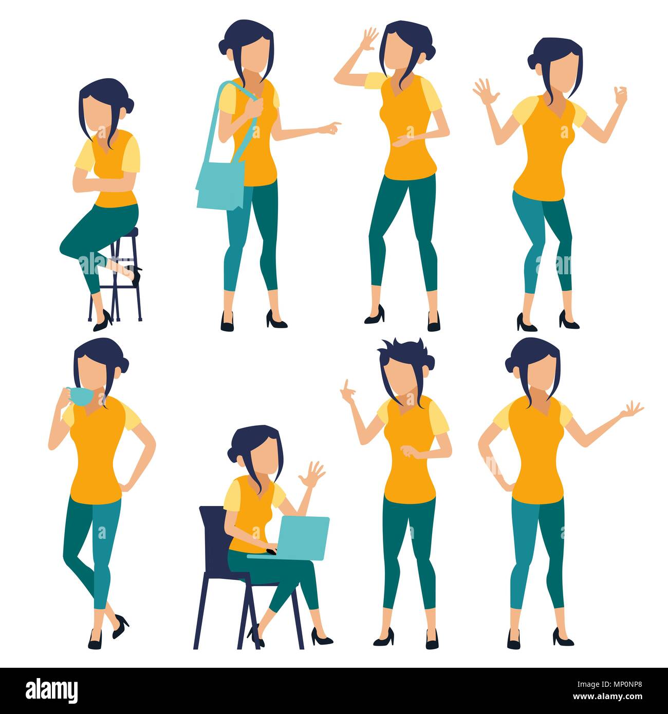 Download Woman Set Vector. Modern Gradient Colors. People In Action. Business Character. Creative Human ...