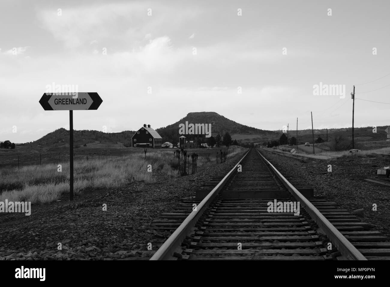 railroad tracks in Colorado Stock Photo