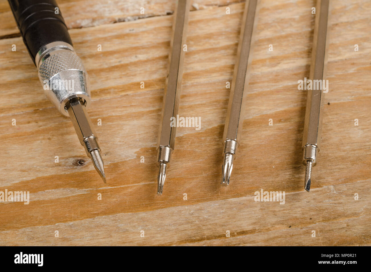 Small precision screwdrivers as used to repair watches and clocks Stock