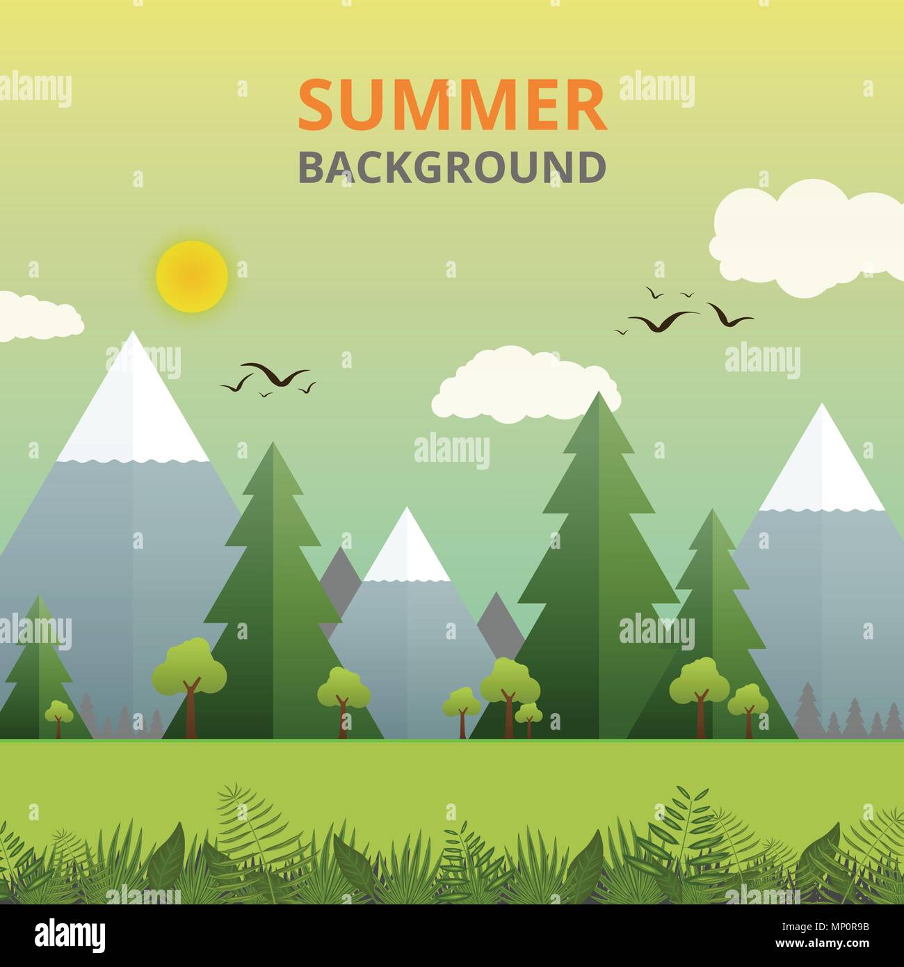 abstract of summer story in nature background, vector illustration eps10 Stock Vector
