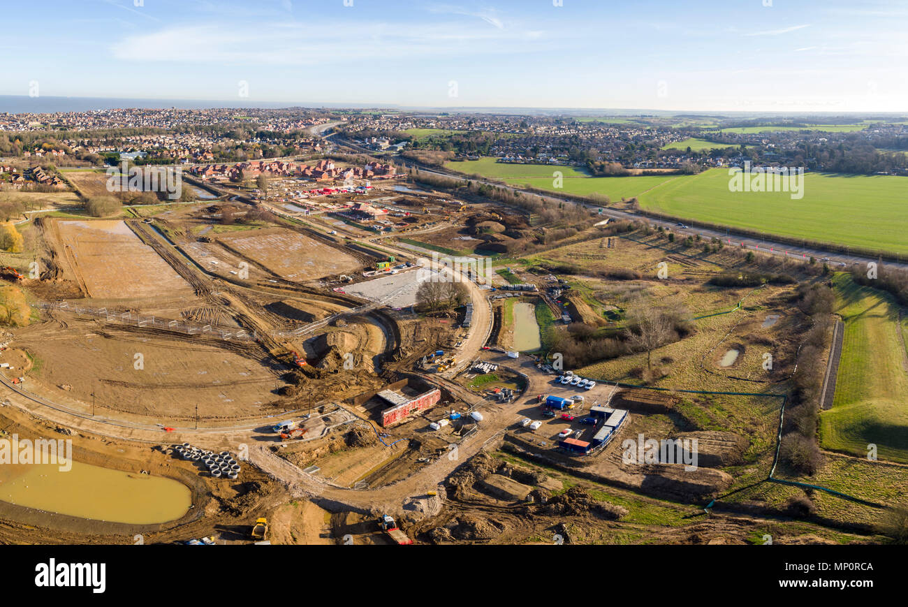 Aerial view of Redrow Homes development The Fairways, located in Herne