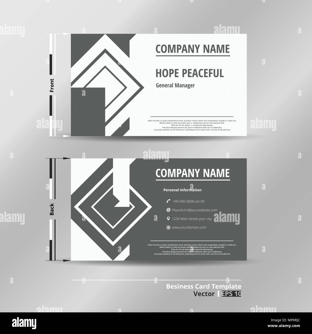 Modern name card template of business, illustration vector eps10 Stock Vector