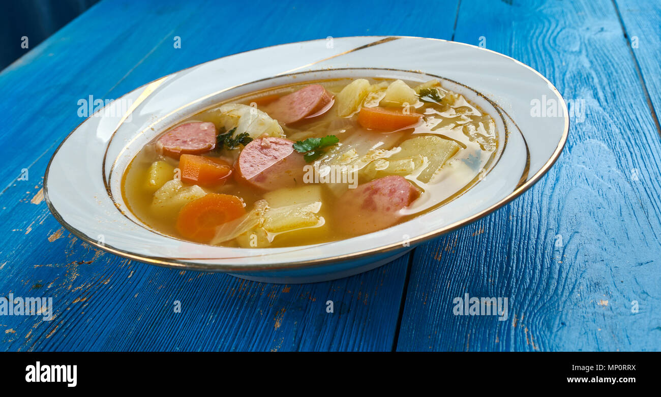 Ahrensburger Kohlsuppe German Cabbage Soup, close up Stock Photo Alamy