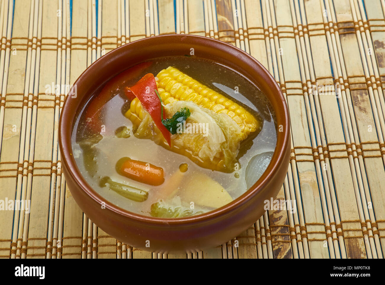 Traditional Trinidad Corn Soup popular Trini street food. Made with