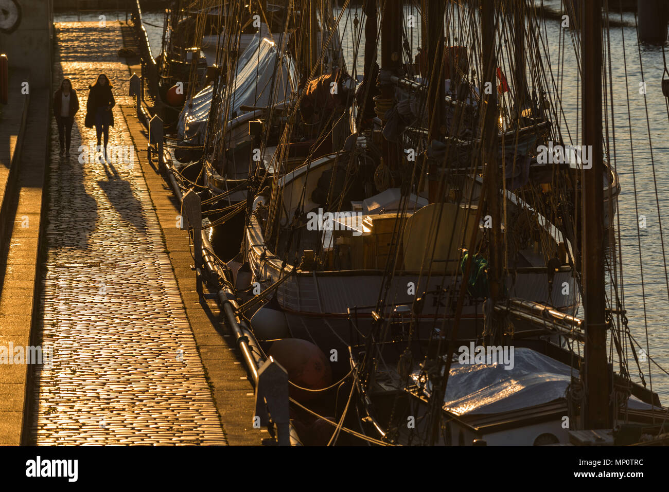 Traditional sailing boats in the  'Germaniahafen',  Kiel,  Schleswig-Holstein, Germany, Europe Stock Photo