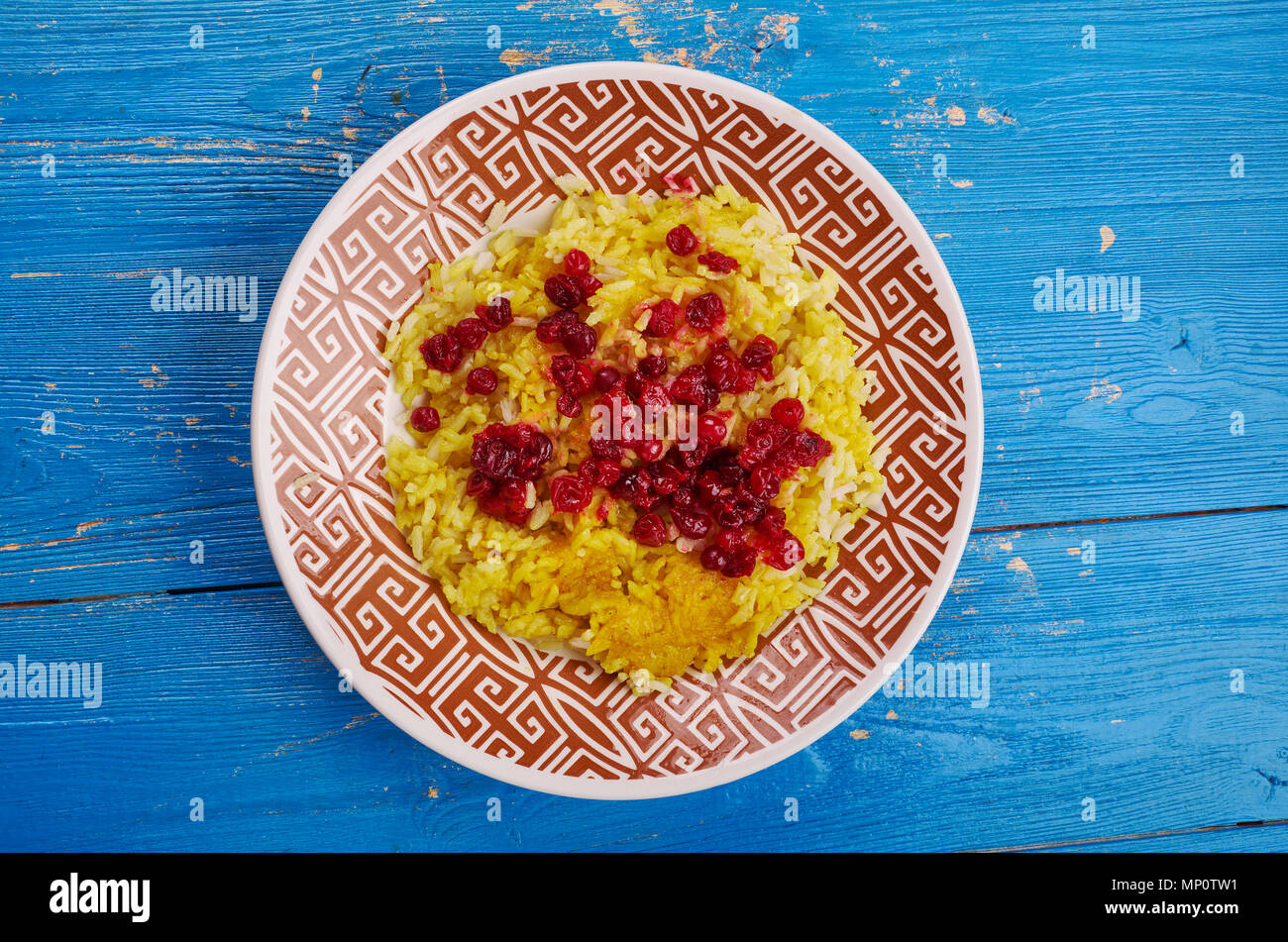 Persian Cranberry Rice Pilaf , made with basmati rice, cranberries, and saffron Stock Photo Alamy