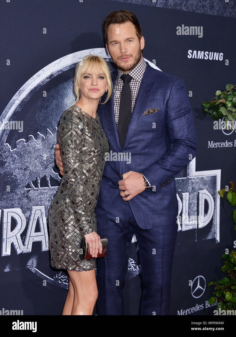 Anna Faris, Chris Pratt 060 at the Jurassic World Premiere at the Hollywood and Highland, Dolby Theatre in Los Angeles.. June, 9, 2015.a  Anna Faris, Chris Pratt 060 ------------- Red Carpet Event, Vertical, USA, Film Industry, Celebrities,  Photography, Bestof, Arts Culture and Entertainment, Topix Celebrities fashion /  Vertical, Best of, Event in Hollywood Life - California,  Red Carpet and backstage, USA, Film Industry, Celebrities,  movie celebrities, TV celebrities, Music celebrities, Photography, Bestof, Arts Culture and Entertainment,  Topix, vertical,  family from from the year , 2015 Stock Photo