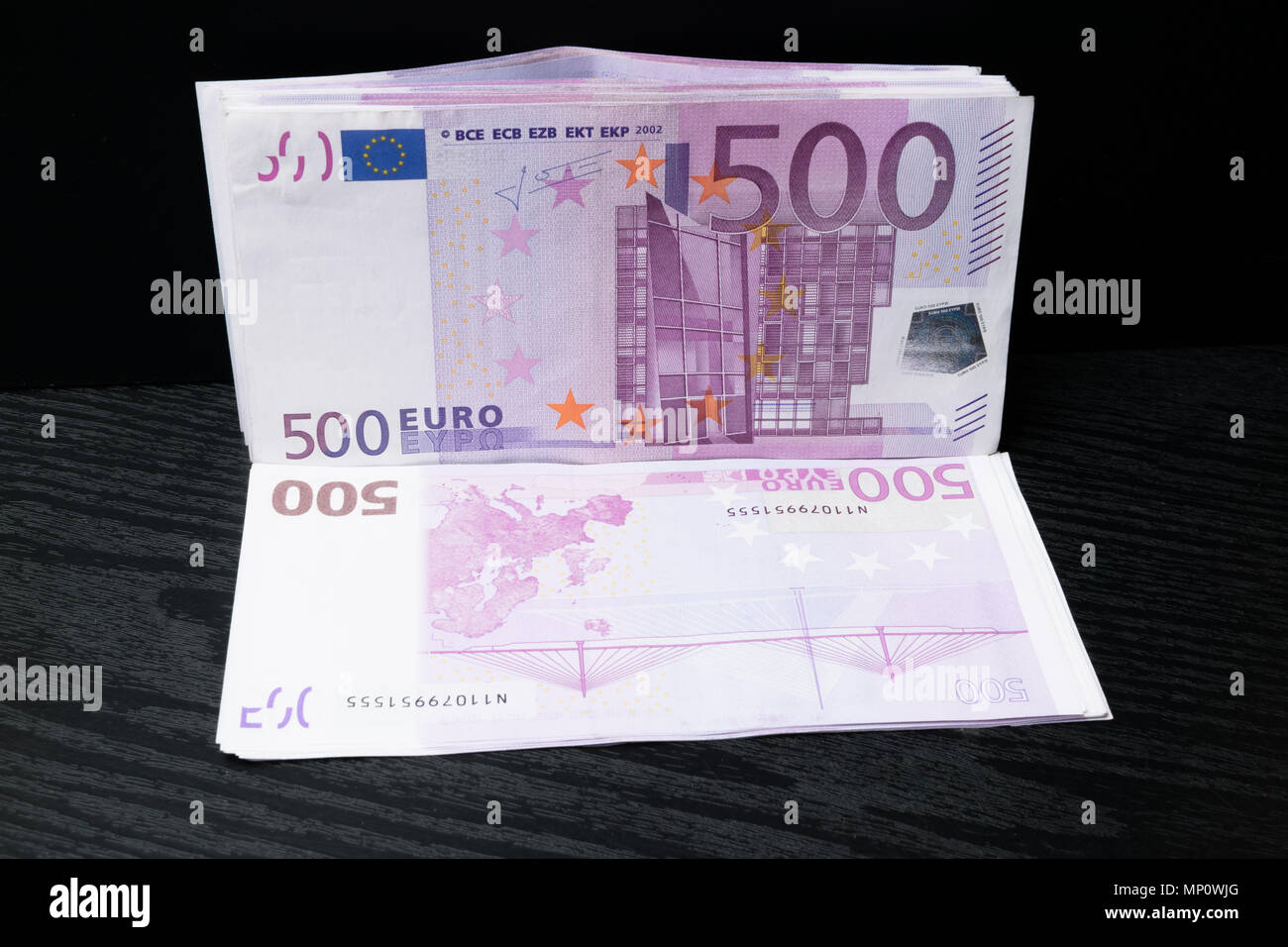 Big amount of Five hundred notes of European Union Currency background ...