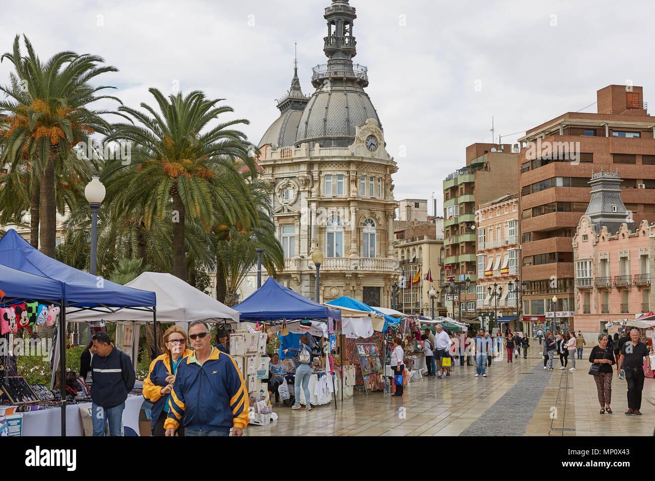 CARTAGENA, SPAIN NOVEMBER 04, 2017 People visiting and shopping at